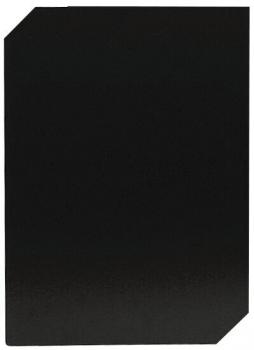 The picture shows a black area with a slightly rounded top left corner. The surface appears smooth and even, without any discernible details or patterns.