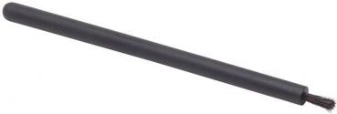 The image displays a long, cylindrical rod in black. One end is smooth, while the other end consists of fine, free-standing wires. The rod has a matte finish.