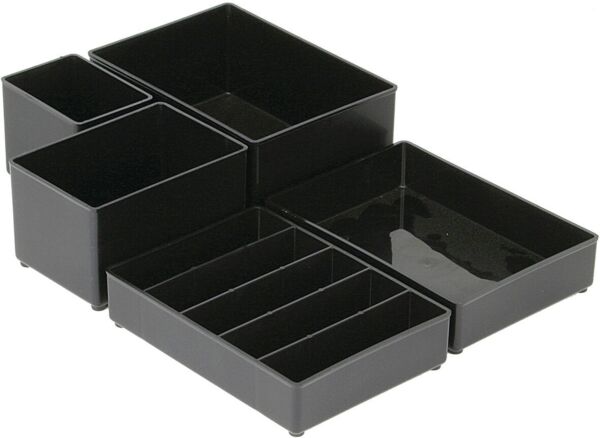 The image displays a rectangular container set with a clear base. At the top, there are 16 small black squares, perfect for storage or organization.