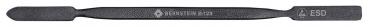 The image shows a long, narrow tool or lever pin in black color, which is flat and slightly rounded at both ends. In the middle, the word "ESD" is displayed.