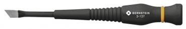 The image shows a tool scraper with a flat, sharp end. The handle is black with a non-slip texture and a yellow decorative line. It has an ergonomic shape for better grip.