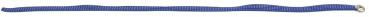 The image shows a long, narrow, blue stripe. The surface appears slightly textured. There is a small, round elevation at the right end.