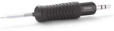 It is a slim, handy tool with a rubberized grip that has grooves for better hold. At one end, there is a thin, metallic tip.