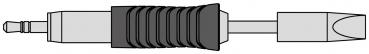 The image shows a technical plug with a slim, cylindrical body. The front part is rounded, while the rear area has a rubberized, grooved surface that provides better grip.