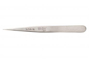 The image shows a slim, tapered tool tip made of stainless steel. The handle is flat and wide, while the tip is very narrow and sharp. There is an engraving visible at the top.