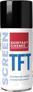 A spray can with a black cap and white body. On the label, in large red and blue letters, it reads 