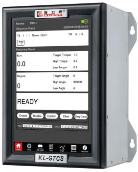 The image shows a digital display in a square casing. It displays various values, including 