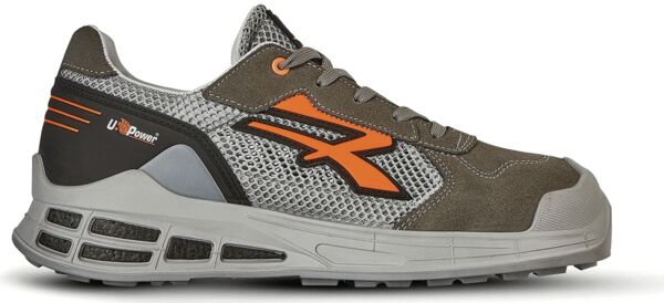 The shoe is a sporty sneaker in black with gray and green accents. It features an abrasion-resistant sole and is lightly padded, ideal for comfort and support.
