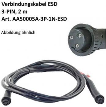 Das Bild zeigt einen elektrischen Stecker mit runder Form und einer gummierten, strukturierten Griffzone. An der Vorderseite sind fünf gleichmäßige Kontakte sichtbar.