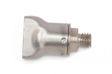 The image shows a metallic object with a twisted thread and a flat, wide top. It has a sturdy, industrial shape and is shiny silver.