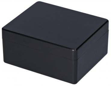 It is a rectangular, flat object in black. The surface is smooth and even, with rounded corners. It looks like a compact container or a pouch.