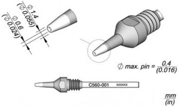 The image displays technical drawings of an electrical connector plug. At the top are two views: a side view and a top view. Below is another view with labels and dimensions.