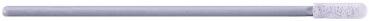 The image shows a straight, thin, gray rod with a white, fluffy end. The rod is uniform and has no noticeable features.