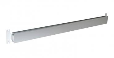 The image shows a slim, rectangular metal strip in silver color. It has two mounting brackets at the ends and is designed for wall or furniture mounting.