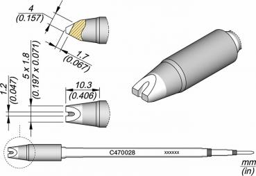 The image shows technical drawings of a precise device. It includes various views and dimensions that clarify the details of the shape and functions.