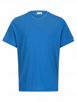 The image shows a simple, short-sleeved t-shirt in bold blue. It has a round neckline and is casually cut, without any special patterns or prints.