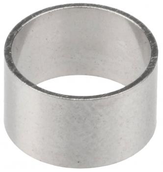 The image shows a shiny, round metal ring. It has a uniform, smooth surface and is hollow inside. The ring has a medium width and appears sturdy.