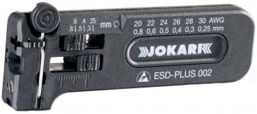 The image shows a black wire cutter with a scale for adjusting different wire sizes and a round dial. Numbers and marks are embossed on the surface.
