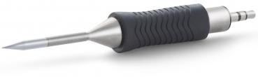 The image shows a narrow, elongated object with a sharp metal tip. The handle is thick and non-slip, with a textured surface for better grip.