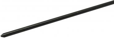 The image shows a long, slender, black screwdriver with a pointed tip. It has a straight shape and a simple, matte finish.