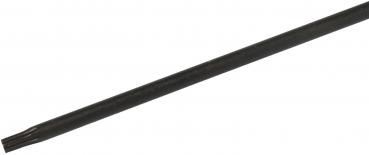 The image shows a long, narrow rod in black with a slightly roughened surface. The rod has a flat tip that transitions into several parallel edges.