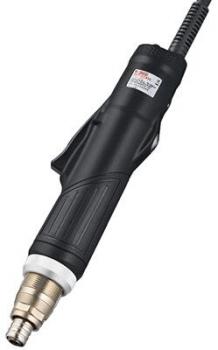 The image shows a black power tool with a handle and a hose connection. It has a sturdy, ergonomic handle and a metal nozzle at the tip.