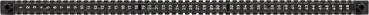 The image shows a long, rectangular structure with many small, evenly spaced recesses or dots. The top appears textured and black, possibly a keypad or a braille display.