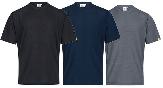 The image displays a short-sleeved T-shirt in a deep, solid blue. It features a round neckline and a simple, straight fit with no patterns or prints.