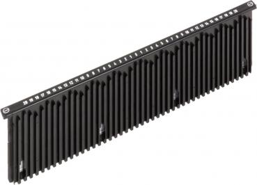 The image displays a black, rectangular switchboard carrier with vertical slats. On the top side, there are numerations from 1 to 28 arranged.