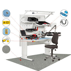 The image shows two rectangular plates. The top one is solid gray, the bottom one is dark with white, sparkling dots. Both are set against white backgrounds.