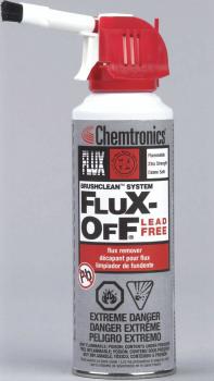 The image shows a spray can with a red spray nozzle. The container has gray and red labels. It bears the label 