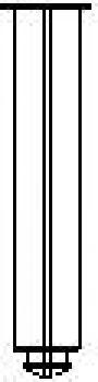 Das Bild zeigt eine senkrechte, schlanke Säule, die oben und unten mit einem Kreis abgeschlossen ist. Die Säule hat zwei parallele Linien, die sich in der Mitte befinden.