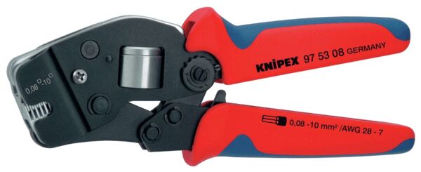 Selbsteinstellende Crimpzange mit Vierkantcrimp