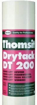 The image shows a roll with adhesive-coated material. The top part features a black inscription 
