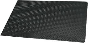 The image shows a rectangular, black mat with a textured, planed surface that looks like a zigzag pattern. It could be non-slip.