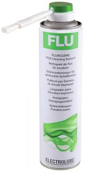 The image shows a spray can with a green cap and a long spray tube. The can is labeled 
