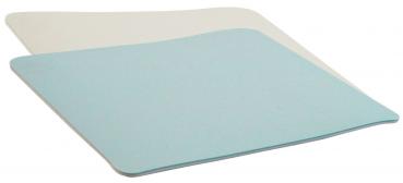 The image displays a smooth, rectangular mat in light blue color. The corners are slightly rounded, and the surface is flat and untextured.
