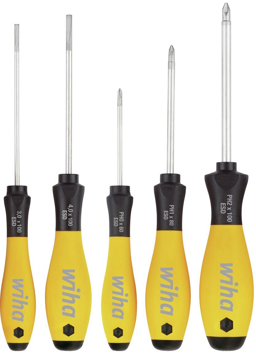 Slotted Phillips ESD screwdriver set 5 piece 302