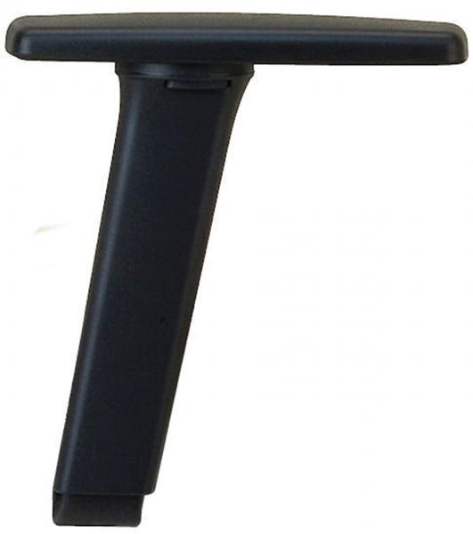The image shows a black T-shaped handle. The upper part is wide and flat, while the lower part is narrower and elongated. The handle has a smooth surface.