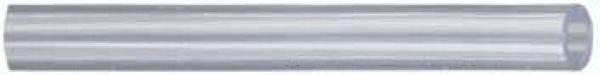 The image displays a long, cylindrical object made of metal. It has a smooth, shiny surface and is open at both ends. The shape is consistent and uniform.