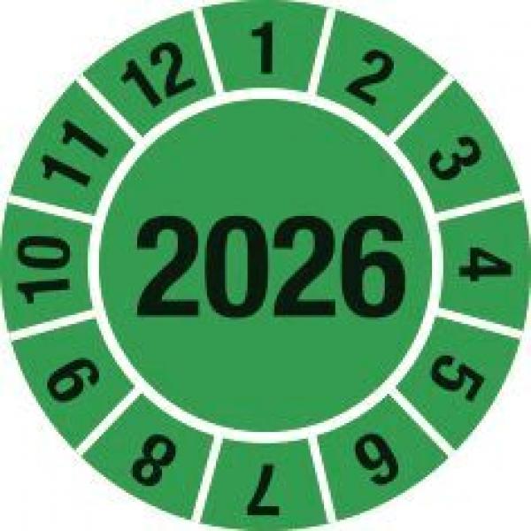 The image shows a green round graphic with the number "2026" in the center. Around the number, the digits 1 through 12 are evenly distributed.