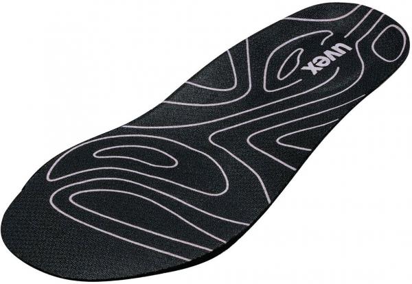 The image shows a black insole with a curved, light pattern. The insole has the word "Wewex" printed on one side and is flat, suitable for shoes.