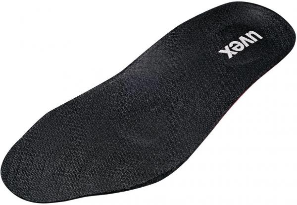 In the image, there is a black insole depicted. It has a smooth, slightly textured surface and is slightly curved. On the edge, the brand name "Wek" is displayed.