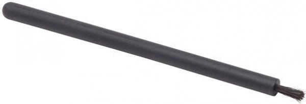 The image displays a long, cylindrical rod in black. One end is smooth, while the other end consists of fine, free-standing wires. The rod has a matte finish.