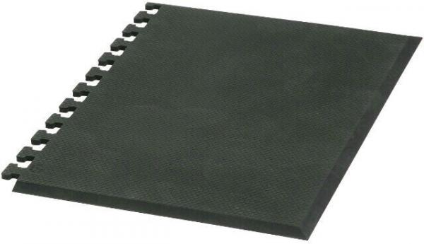 The image shows a green, square notebook with a textured surface. It has a ring binder on the side, which allows for easy removal or addition of pages.