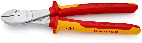 The image shows a red and yellow pliers with flat, sharp gripping surfaces. The handle is ergonomically designed and has an insulated surface. It is used for cutting wires.
