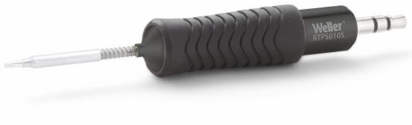 The item is a black screwdriver with a non-slip grip. The tip is long and thin, suitable for precise screwing tasks. The handle has an ergonomic shape.