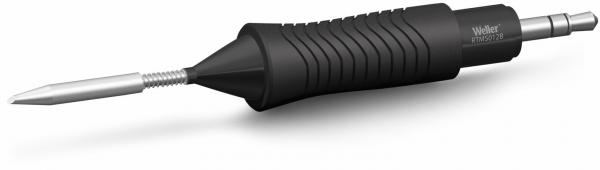 The image shows a tool with a rubberized, black handle and a pointed, metallic tip. The handle is non-slip and features a textured surface for better grip.