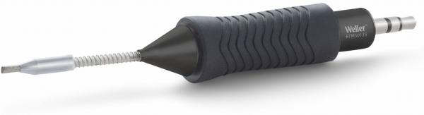 The image shows a black tool with a non-slip surface and a pointed end. A thin, flexible metal head protrudes from the side, suitable for precise tasks.