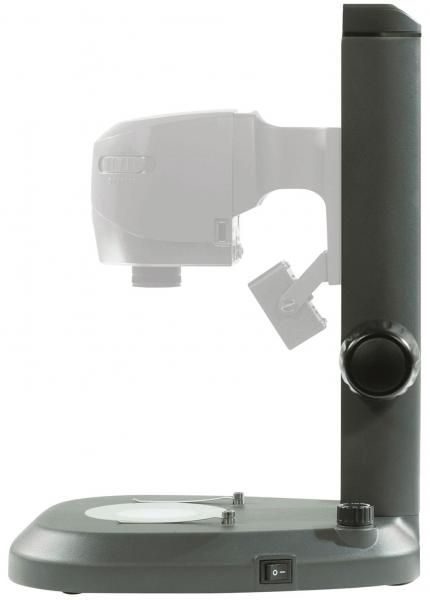 The image shows a medical device for eye examination, consisting of a sturdy base, a vertical arm, and a head that can be adjusted for examination.